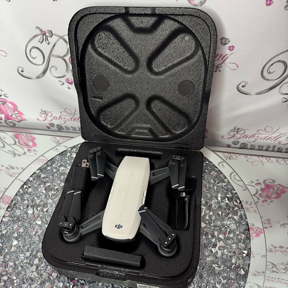 DJI spark drone case charging cable in box